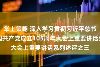 掌上策略 深入学习贯彻习近平总书记在庆祝中国共产党成立105周年大会上重要讲话系列述评之三